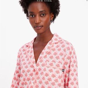 Kate Spade Pink and Red Bouquet Pajamas, Sz M